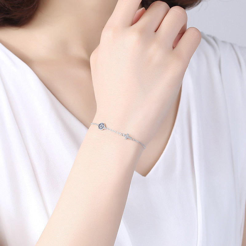 S925 Graceful Cubic Cross Bracelet