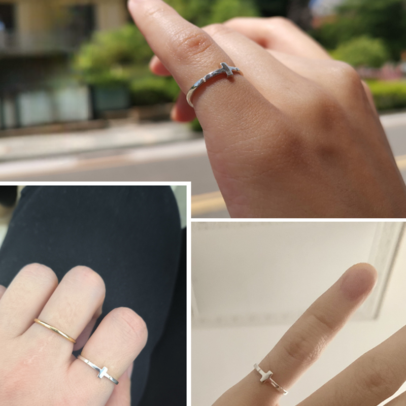 Simple cross original design s925 siver ring