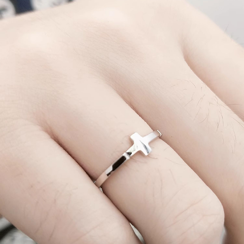 Simple cross original design s925 siver ring