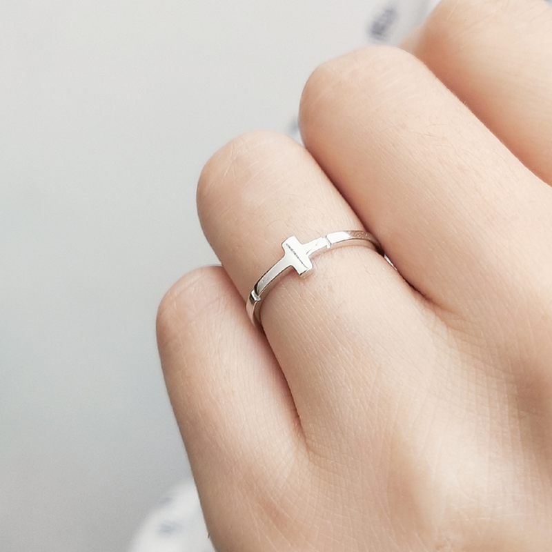 Simple cross original design s925 siver ring