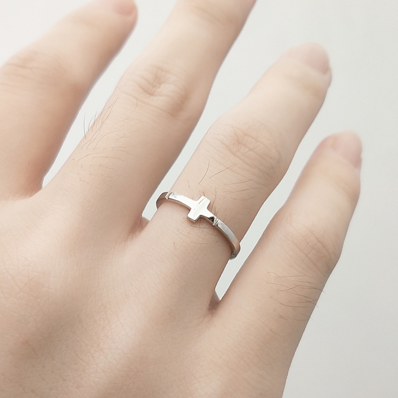 Simple cross original design s925 siver ring